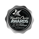Readers choice award 2018 platinum for favourite optical in Milton