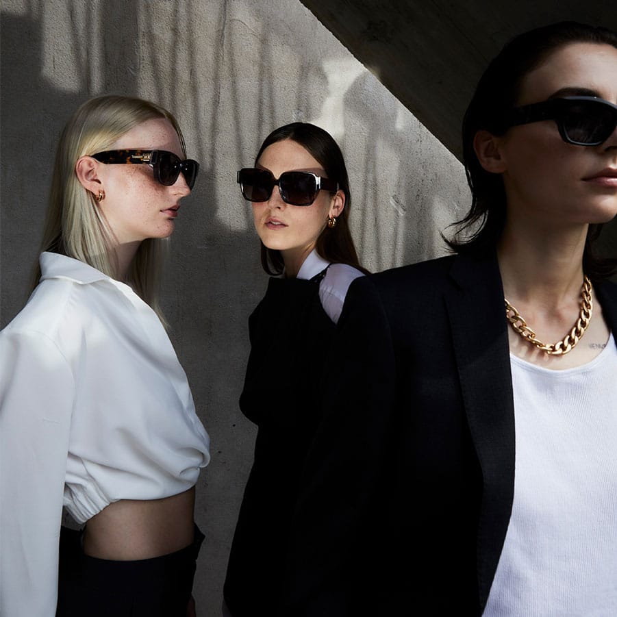 3 women modelling ic! berlin sunglasses