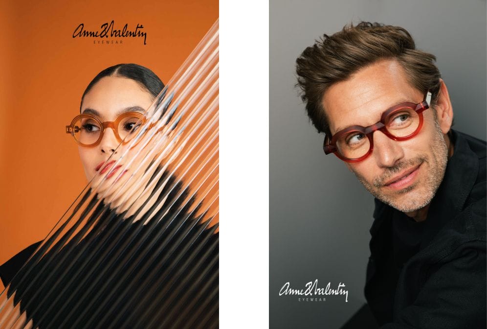 Models wearing the new Anne and Valentin prescription eyeglasses