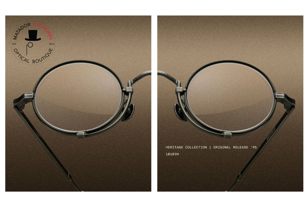 2 pictures of metal Matsuda eyeglasses model #10103H